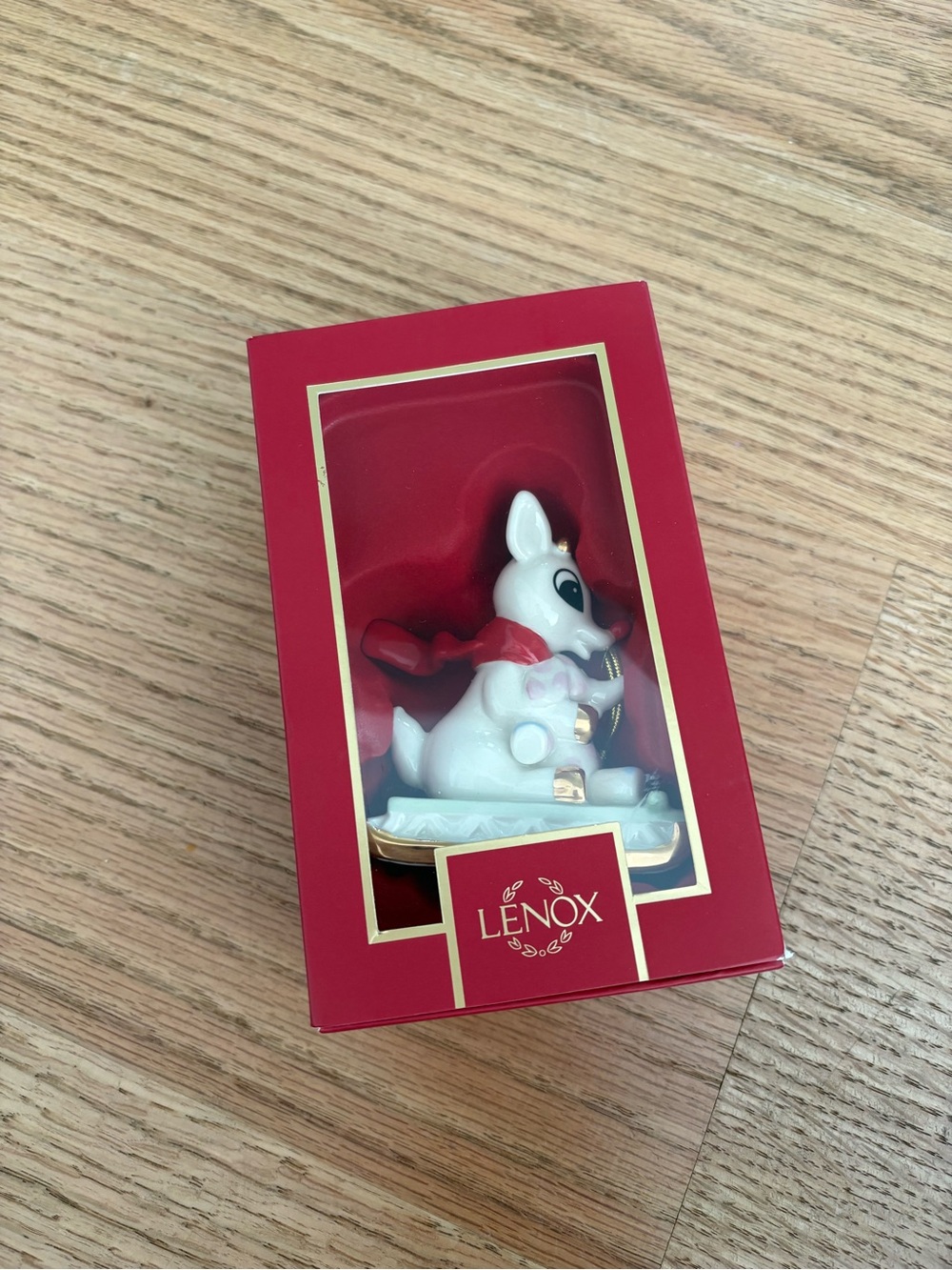 Lenox reindeer with Red Scarf ornament